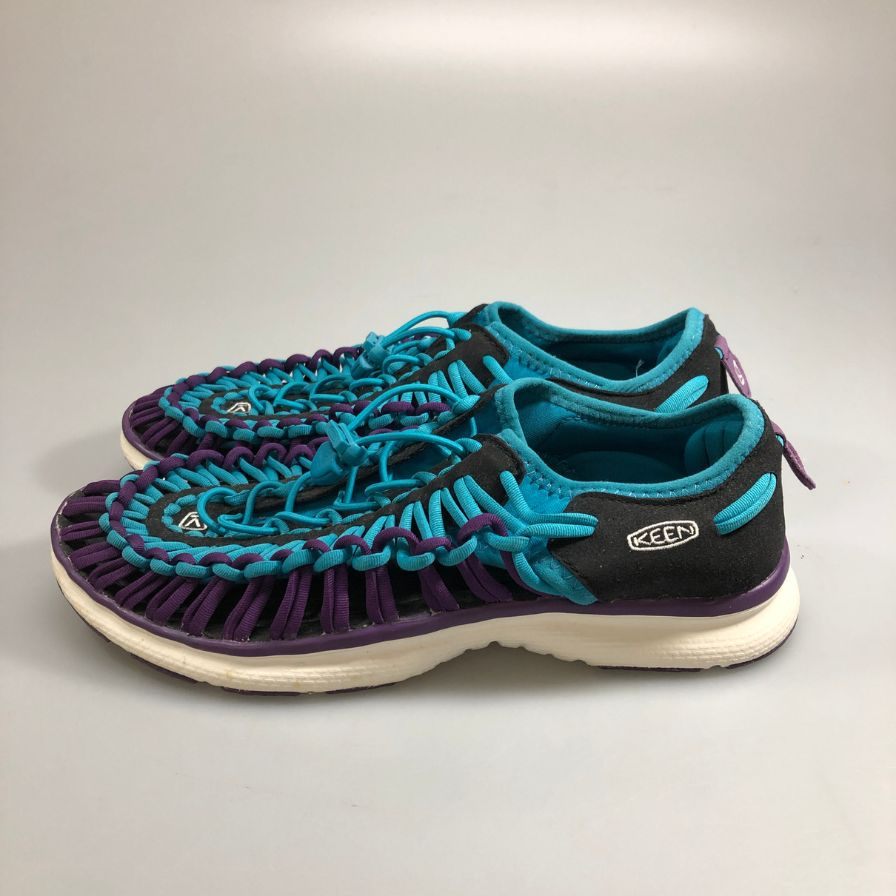 キーン ユニーク メンズ サンダル 編み込み メンズ ブルー×パープル サイズ27cm KEEN UNEEK 約27.0cm【AFC47】