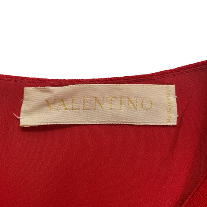 美品◆ヴァレンティノ 長袖ワンピース レッド レディース サイズ6 VALENTINO 【AFB43】