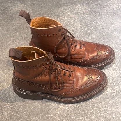 トリッカーズ  M2508 カントリーブーツ ダークブラウン カーフ サイズUK6 Tricker’s ブーツ 約24.5cm【LA】【中古】