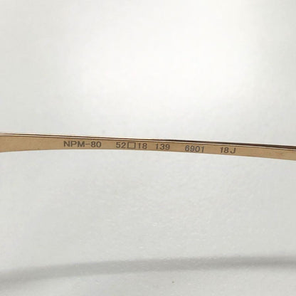 フォーナインズ NPM-80 52▢18 139 6901 18J 伊達眼鏡 メンズ ブラウン＆ゴールド 9999【AFI7】