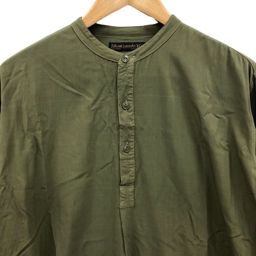 美品◆フルカウント シャツ 4074 長袖 レーヨン プルオーバー メンズ グリーン サイズフリー FULLCOUNT 【AFB42】