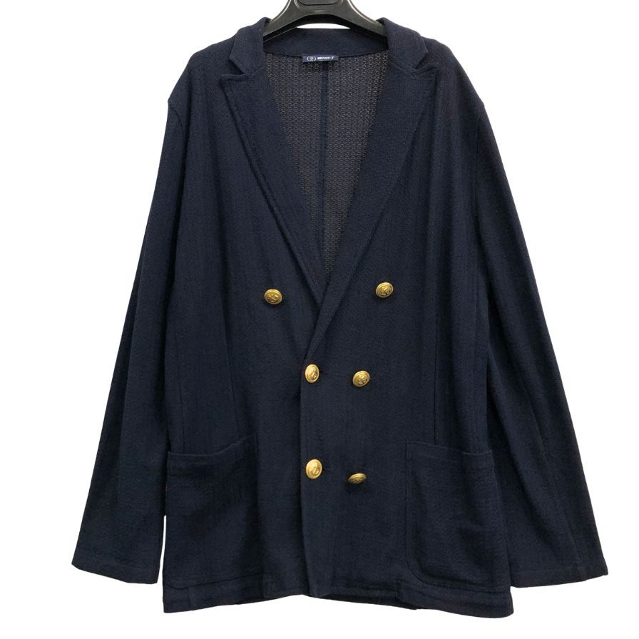 美品◆ビームスF テーラードジャケット コットンニット ダブルブレスト 錨ボタン サイズ46 メンズ BEAMS F 【AFB33】