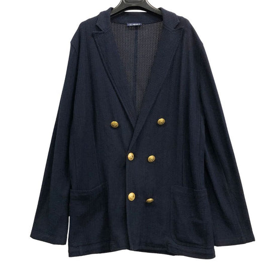 美品◆ビームスF テーラードジャケット コットンニット ダブルブレスト 錨ボタン サイズ46 メンズ BEAMS F 【AFB33】