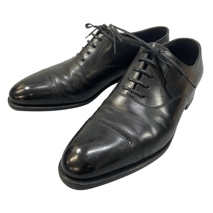 ジョンロブ レザーシューズ フィリップ2 パンチドキャップトゥ カーフ 7000ラスト ブラック メンズ サイズUK6E JOHN LOBB Philip II ビジネスシューズ 約25.0cm【LA】【中古】