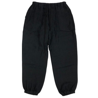コモリ 25SS リネン サテン ドローストリングパンツ ブラック メンズ サイズ2 B01-03019 COMOLI 【AFB39】