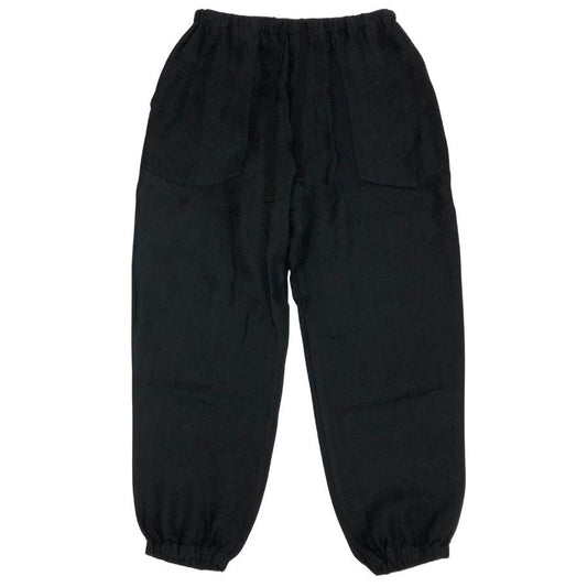コモリ 25SS リネン サテン ドローストリングパンツ ブラック メンズ サイズ2 B01-03019 COMOLI 【AFB39】