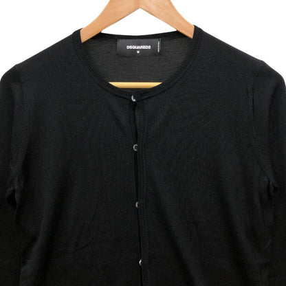極美品◆ディースクエアード カーディガン シルク100% レディース サイズM ブラック S75HA0522 S15155 DSQUARED2 【AFB28】