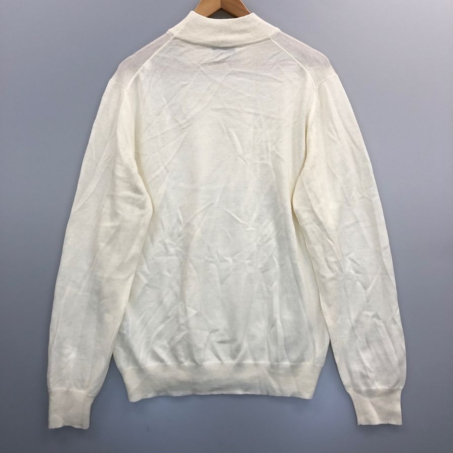 美品◆グランサッソ ニット  モックネック ラナウール メンズ ホワイト サイズ52 Gran Sasso 【AFB13】