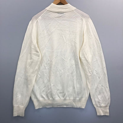 美品◆グランサッソ ニット  モックネック ラナウール メンズ ホワイト サイズ52 Gran Sasso 【AFB13】