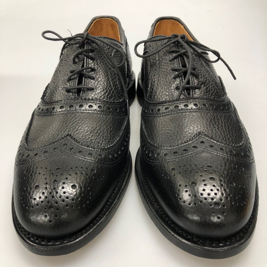 アレン エドモンズ レザーシューズ McAllister ウイングチップ シボレザー サイズ11 ブラック Allen Edmonds ビジネスシューズ 約29.0cm【LA】【中古】