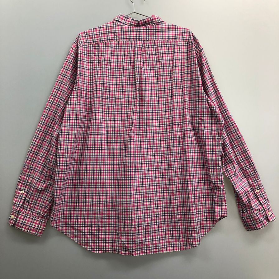 美品◆ラルフローレン ボタンダウンシャツ 90S オールド チェック ピンク系 メンズ サイズXXL Ralph Lauren 【AFB40】