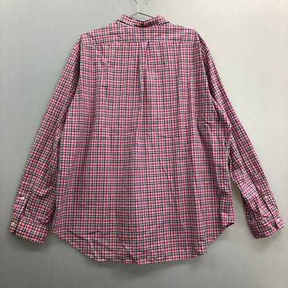 美品◆ラルフローレン ボタンダウンシャツ 90S オールド チェック ピンク系 メンズ サイズXXL Ralph Lauren 【AFB40】