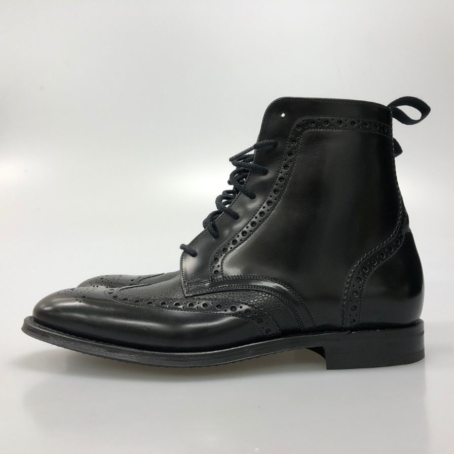 チャーチ ウイングチップ レースアップブーツ 四都市 カーフ＆シボコンビ メンズ サイズ75F ラスト173 ブラック Church`s ブーツ 約26.0cm【LA】【中古】