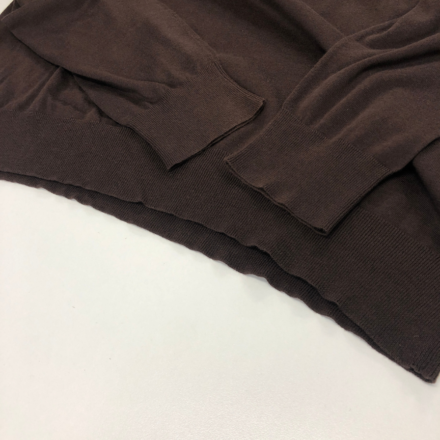 極美品◆キャッシュ＆バルバ  シーアイランドコットン クルーネックニット ブラウン レディース サイズ2   cash&barba 【AFB14】