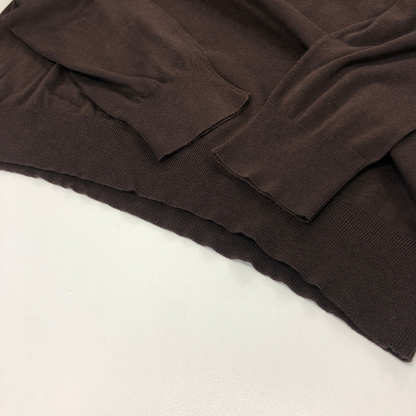 極美品◆キャッシュ＆バルバ  シーアイランドコットン クルーネックニット ブラウン レディース サイズ2   cash&barba 【AFB14】