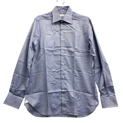 新品同様◆エルメネジルドゼニア 長袖ドレスシャツ ブルー サイズ39/15.5 メンズ Ermenegildo Zegna 【AFB34】