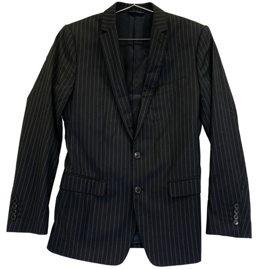 中古◆ドルチェ＆ガッバーナ MARTINI 2Bジャケット スーツ ストライプ メンズ サイズ 46 ブラック DOLCE&GABBANA 【AFA11】