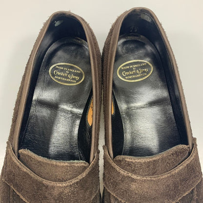 クロケット&ジョーンズ HARCOURT2 ローファー スエード ブラウン サイズUK6E Crockett&Jones ローファー 約25.5cm【LA】【中古】