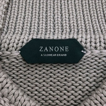美品◆ザノーネ ニット スキッパー コットン100％ メンズ グレー サイズ44 ZANONE 【AFB45】