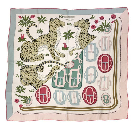 エルメス スカーフ カレ 90 LES LEOPARDS MODERNES モダンなレオパード シルク レディース HERMES【AFI18-3】