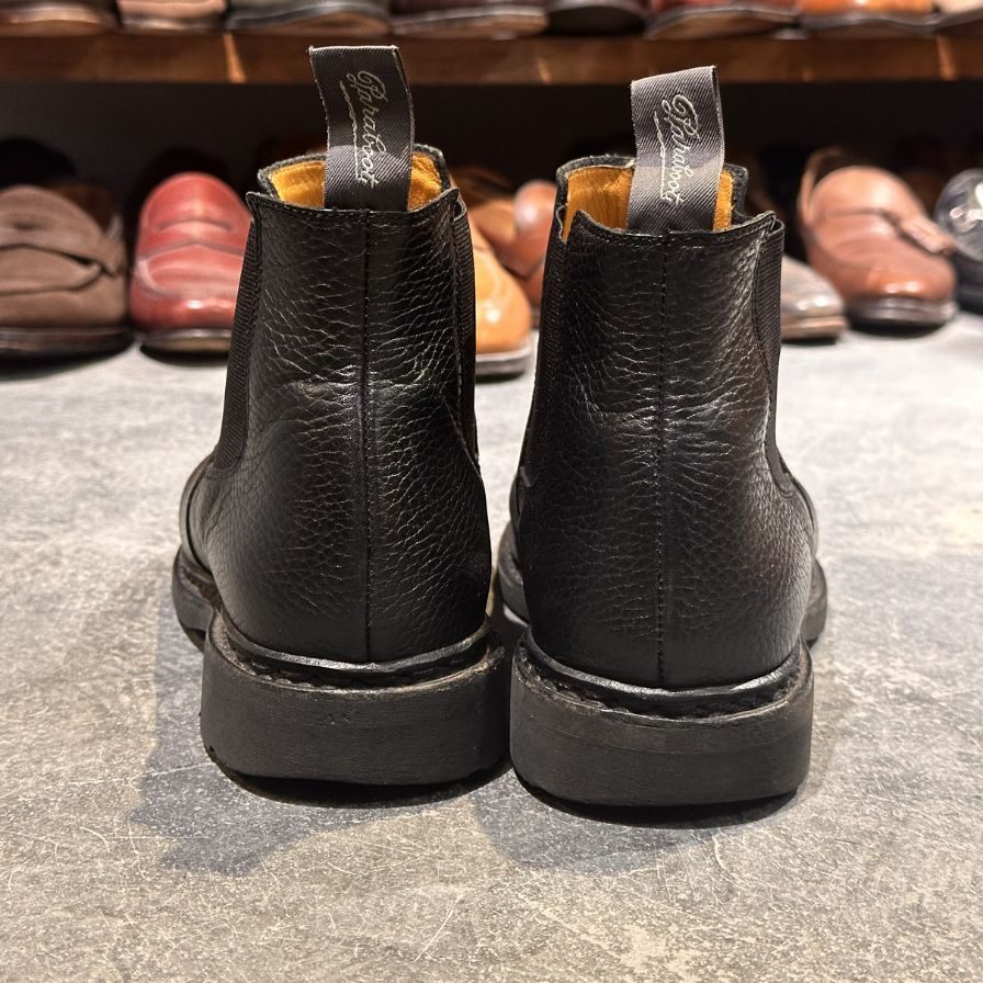 パラブーツ サイドゴアブーツ シャンフォート グレインレザー ブラック サイズUK6.5 Paraboot ブーツ 約25.5cm【LA】【中古】