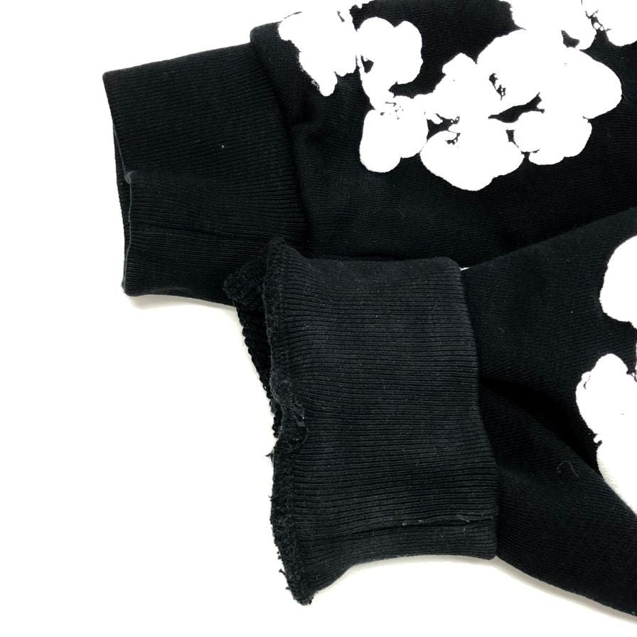 美品◆デニムティアーズ フラワープリント ジップ パーカー メンズ サイズS ブラック DENIM TEARS 【AFB4】