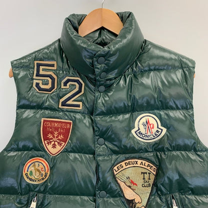 中古■モンクレール ダウンベスト チベット ワッペン スペシャル 代理店スープリームス メンズ サイズ2 グリーン MONCLER 【AFA13】