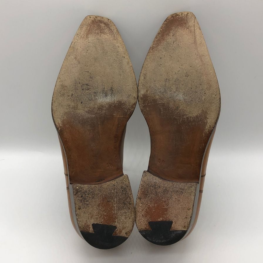 サントーニ ウイングチップ 6389 カーフ グッドイヤーアルタッコ製法 ライトブラウン サイズUK5.5 メンズ Santoni 約24.5cm【AFC46】