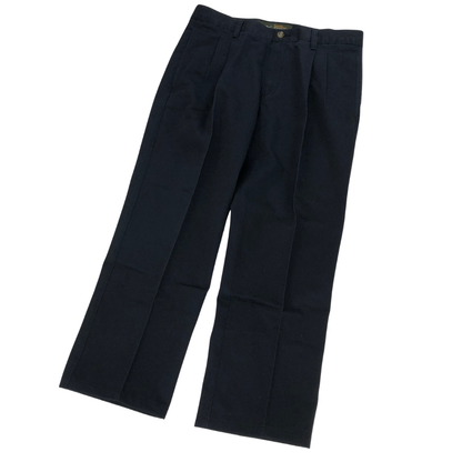 エディーバウアー スラックス ストレートフィット 2タック メンズ ネイビー サイズ34×30 EDDIE BAUER 【AFB36】