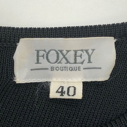 美品◆フォクシー ブティック ワンピース ニット 切替 ボーダー アクリル 15155 ベージュ レディース サイズ40 FOXEY BOUTIQUE 【AFB35】