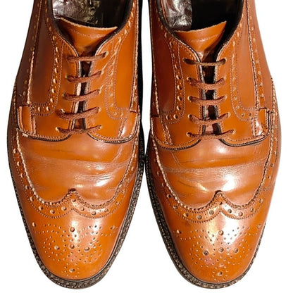 チャーチ レザーシューズ 3都市 ウイングチップ ブラウン サイズUK60F church ビジネスシューズ 約25.5cm【LA】【中古】