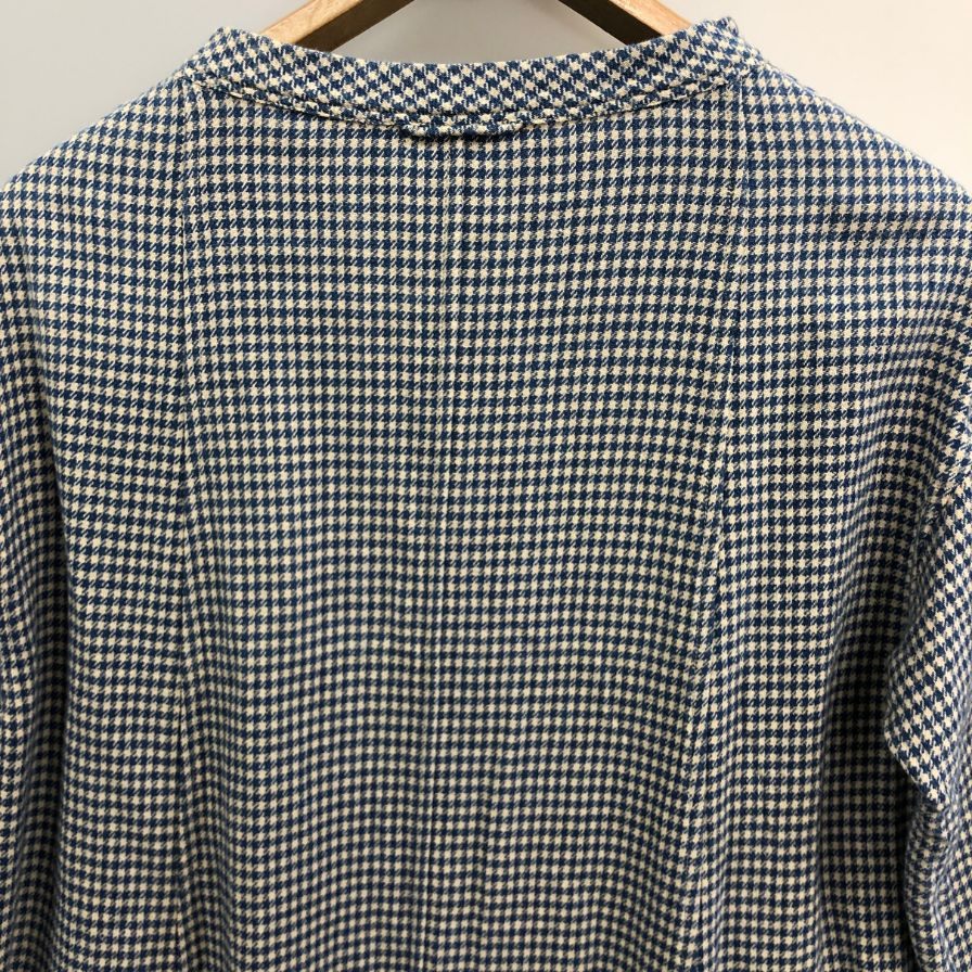 極美品◆フォーティファイブアール ワンピース インドネル ロング丈 チェック ブルー サイズ表記なし 45R 【AFB37】