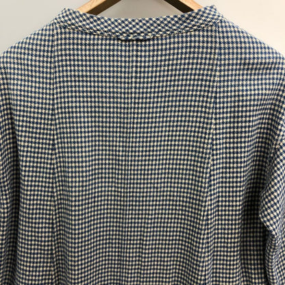 極美品◆フォーティファイブアール ワンピース インドネル ロング丈 チェック ブルー サイズ表記なし 45R 【AFB37】