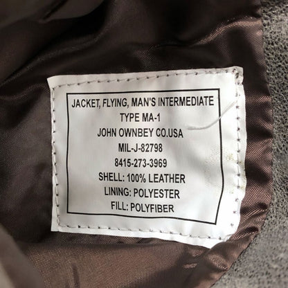中古◆ジョン オウンビー カンパニー アウター MA-1 レザー ブラウン系 メンズ サイズM John Ownbey Company 【AFG1】