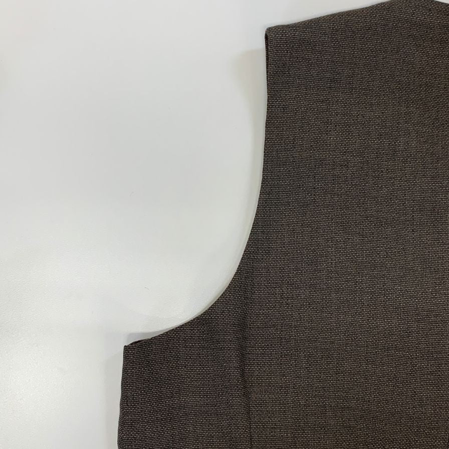 極美品◆ユニバーサルランゲージ ベスト ダブル カノニコ サイズ46 ブラウン系 ツイード調 メンズ VITALE BARBERIS CANONICO UNIVERSAL LANGUAGE 【AFB12】