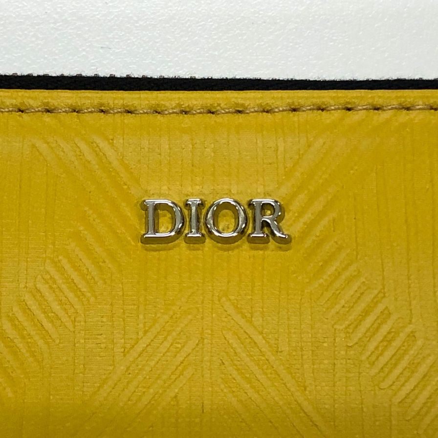 クリスチャンディオール クラッチバッグ CDダイヤモンド イエロー レザー Christian Dior【AFI22】