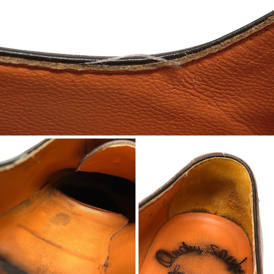 サントーニ レザーシューズ プレーントゥ カーフ サイズ6 ボルドー メンズ SANTONI 約24.5cm【AFC6】