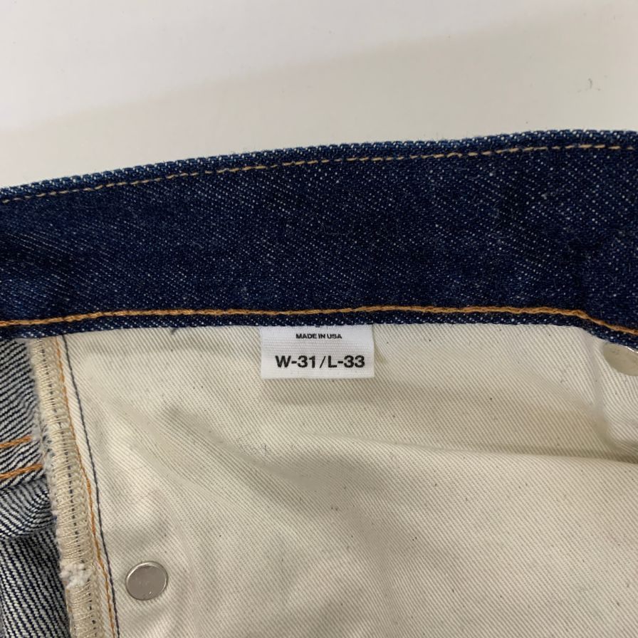 ロン ハーマン デニム パンツ シワ加工 USA製 セルビッジ 青耳 メンズ サイズ31 インディゴ Ron Herman Denim 【AFB45】
