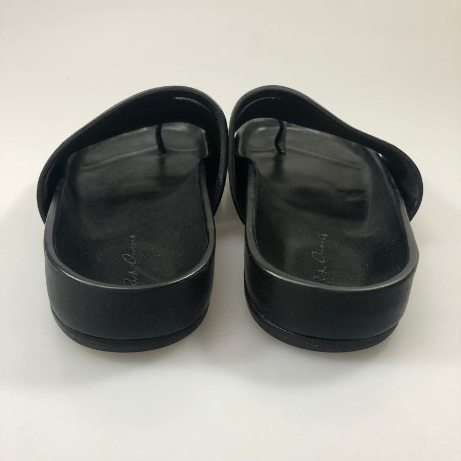 リックオウエンス 親指リング レザー トングサンダル レディース サイズ37.5 ブラック Rick Owens 約24.5cm【AFC48】