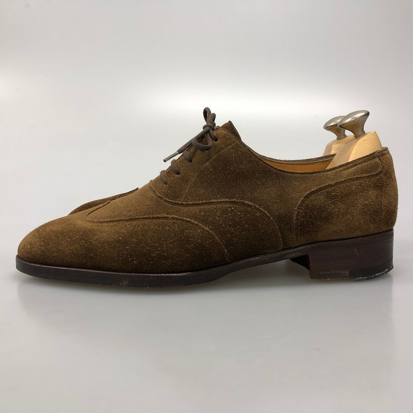 ジョンロブ WARWICK フルブローグ スエード ブラウン サイズUK6.5E 7000ラスト JOHN LOBB スエードシューズ 約26.0cm【LA】【中古】