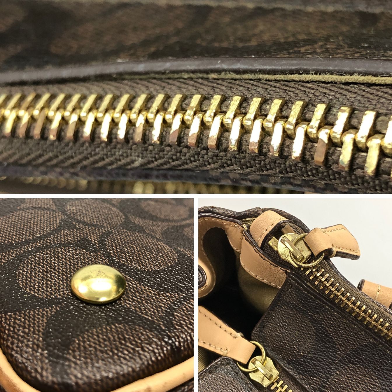 コーチ ハンドバッグ ペイトン シグネチャー ブラウン PVC×レザー レディース F32838 COACH【AFE12】
