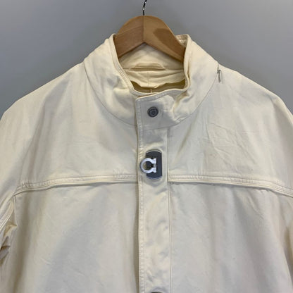 美品◆サルヴァトーレ フェラガモ コーチジャケット メタル釦 ホワイト メンズ 48サイズ Salvatore Ferragamo 【AFB1】