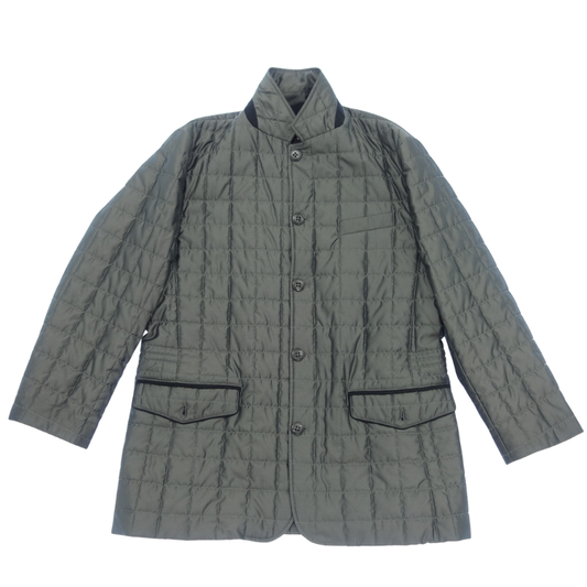 Good Condition◆Canali Quilted Half Coat Men's Size 52 Gray CANALI [AFB22] 