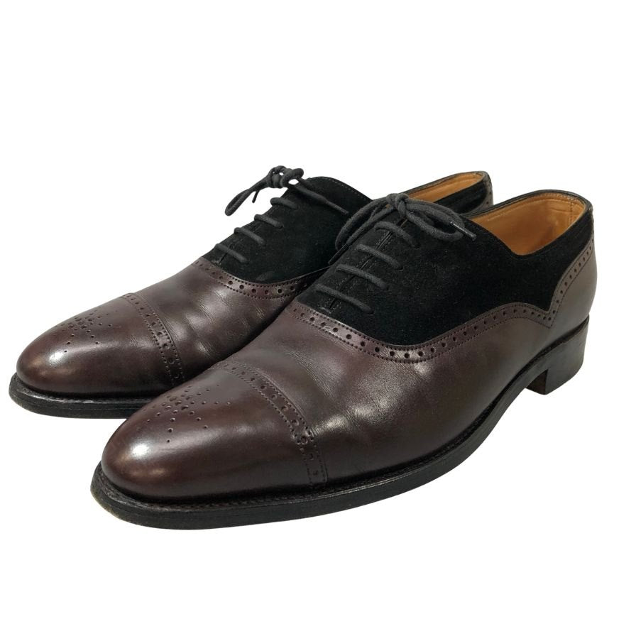 ジョンロブ レザーシューズ  トウチェスター カーフ×スエード コンビ ラスト7000 メンズ サイズ7D ブラウン JOHN LOBB TOWCESTER ビジネスシューズ 約25.5cm【LA】【中古】