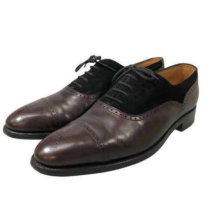 ジョンロブ レザーシューズ  トウチェスター カーフ×スエード コンビ ラスト7000 メンズ サイズ7D ブラウン JOHN LOBB TOWCESTER ビジネスシューズ 約25.5cm【LA】【中古】