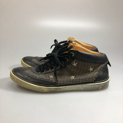 ジミー チュウ ハイカット スター スニーカーメンズ サイズ 43 ブラック  jimmy choo 約28.0cm【AFC47】
