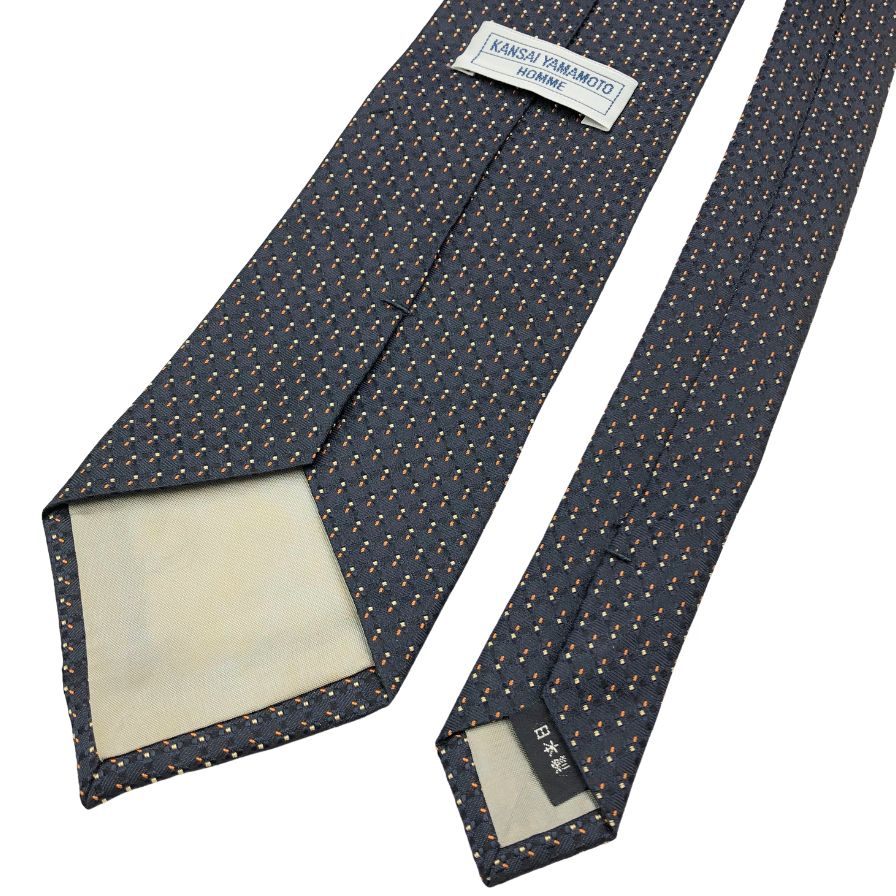 カンサイ ヤマモト オム ネクタイ ジャガード 総柄 シルク ダービータイ グレー KANSAI YAMAMOTO HOMME【AFI20】