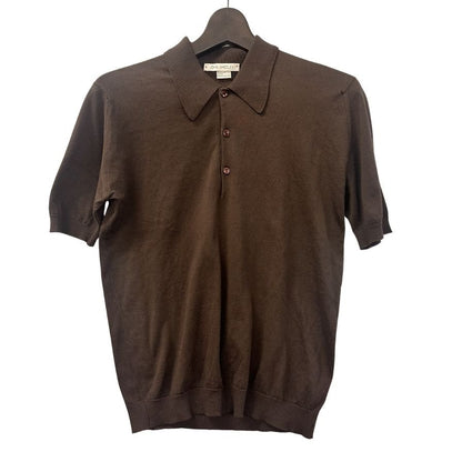 美品◆ジョンスメドレー ニットポロ ブラウン系 サイズXS メンズ JOHN SMEDLEY 【AFB10】
