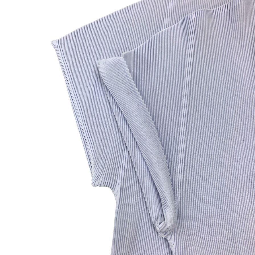 極美品◆プリーツプリーズ イッセイミヤケ カットソー PP53FK292 レディースサイズ 3 ライトブルー PLEATS PLEASE ISSEY MIYAKE 【AFB26】