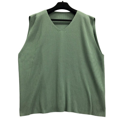 美品◆イッセイミヤケオムプリッセ ベスト HP51KE217 プリーツ メンズ グレー系 サイズF ISSEY MIYAKE HOMME PLISSE 【AFB36】